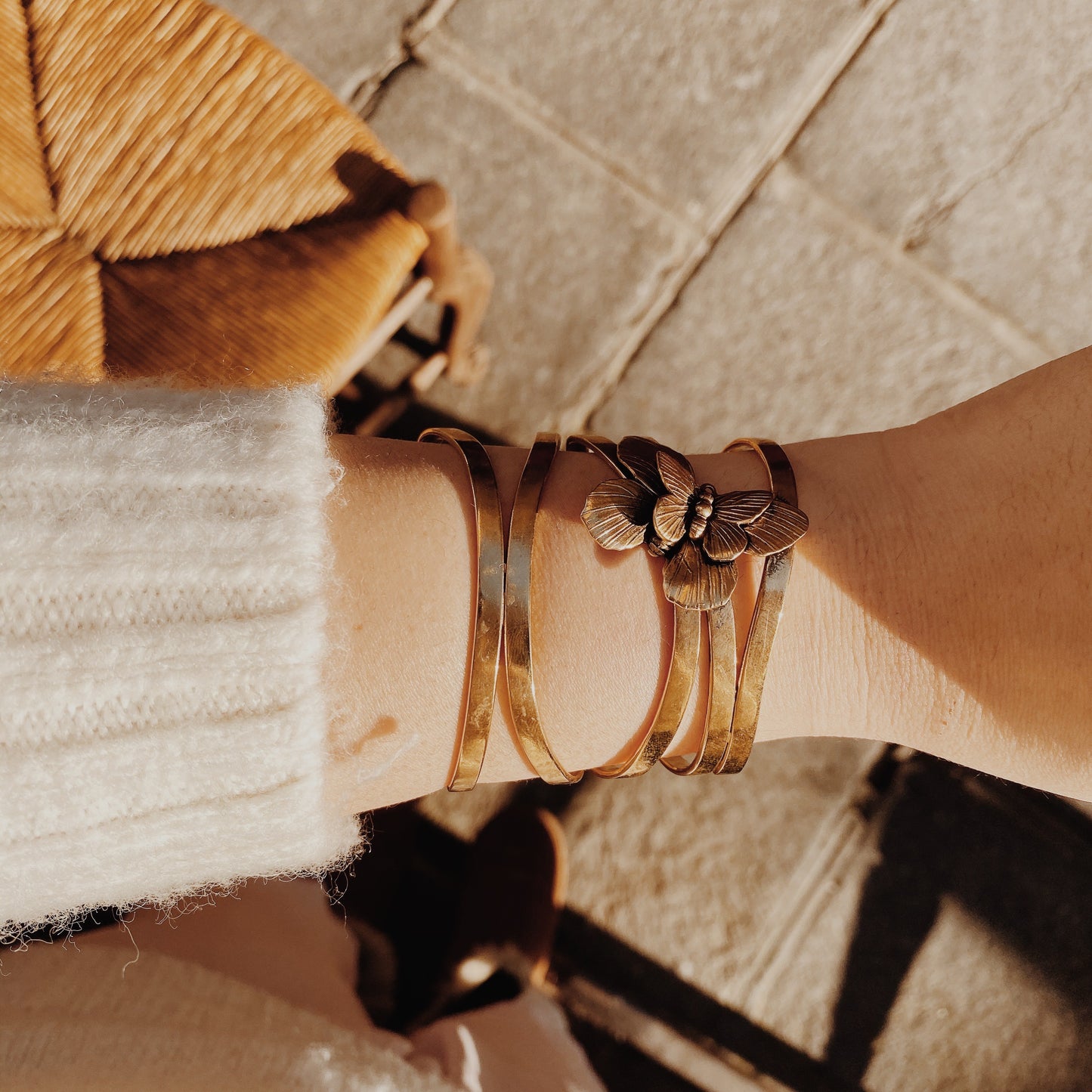 Butterfly Bracelet on Golden Threads
