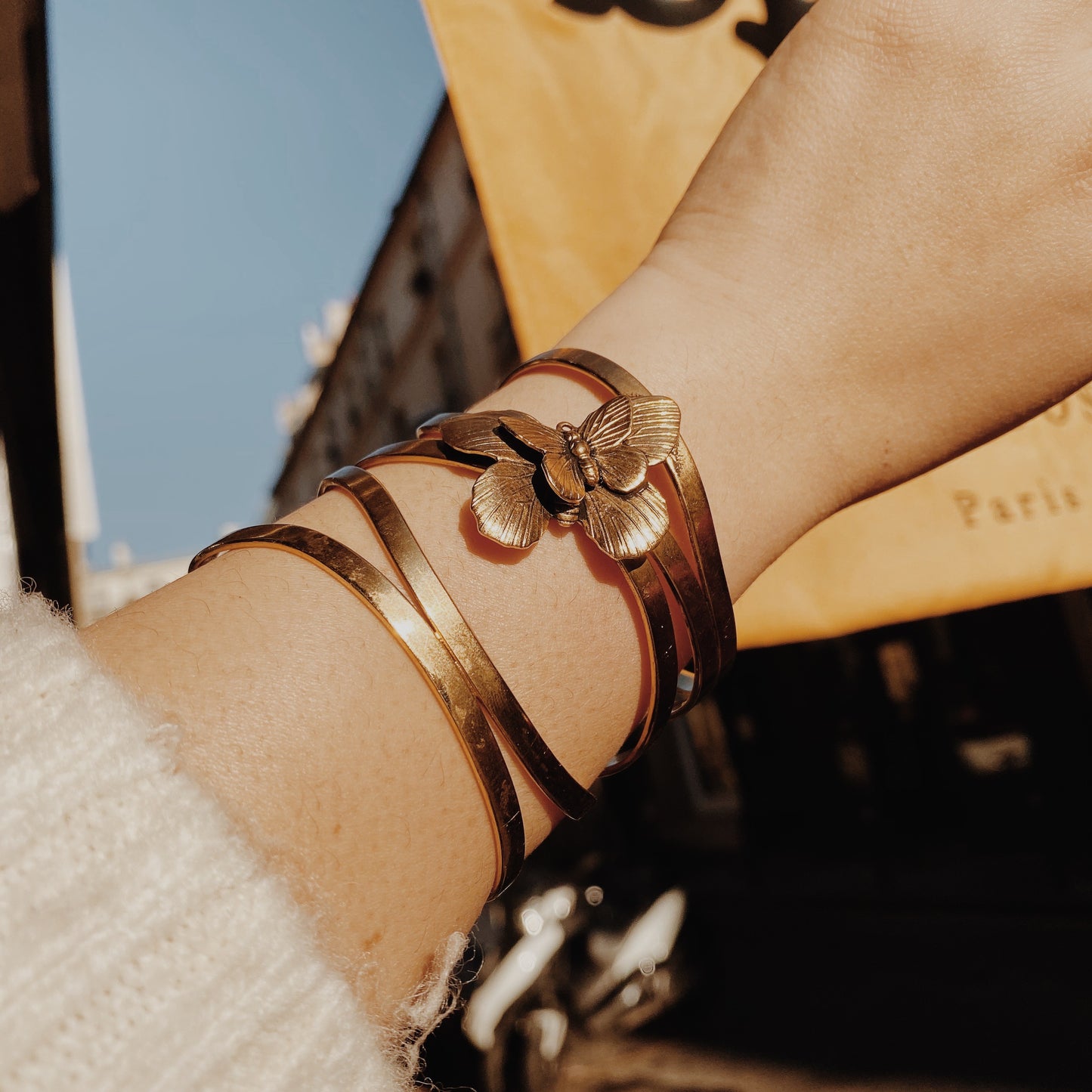 Butterfly Bracelet on Golden Threads