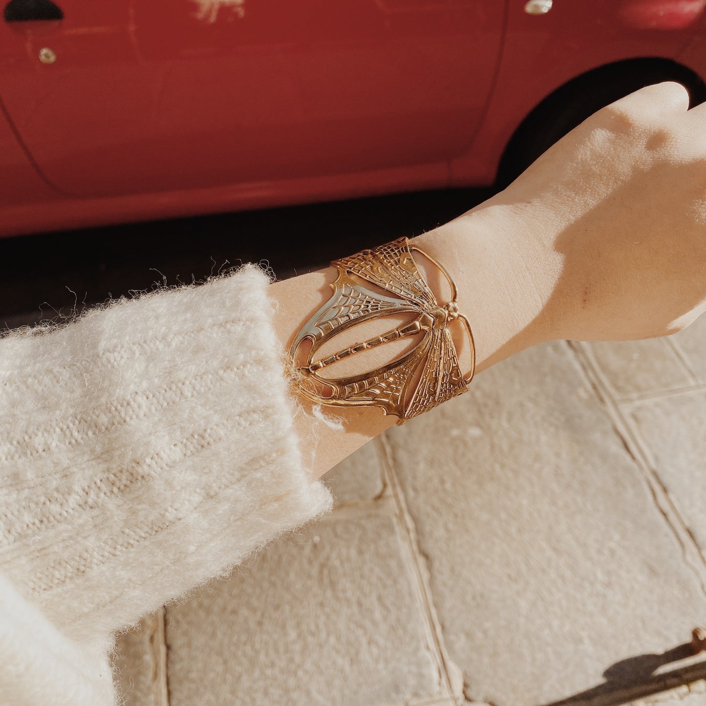 Gold Flying Dragonfly Bracelet