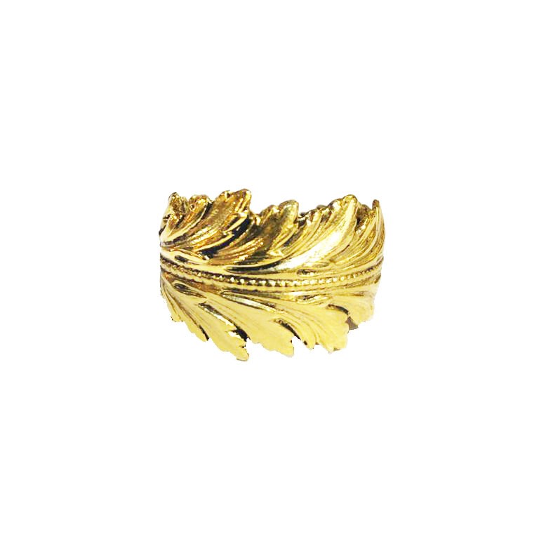 Golden Coco Feather Ring