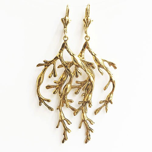 Gold-plated Algue earrings