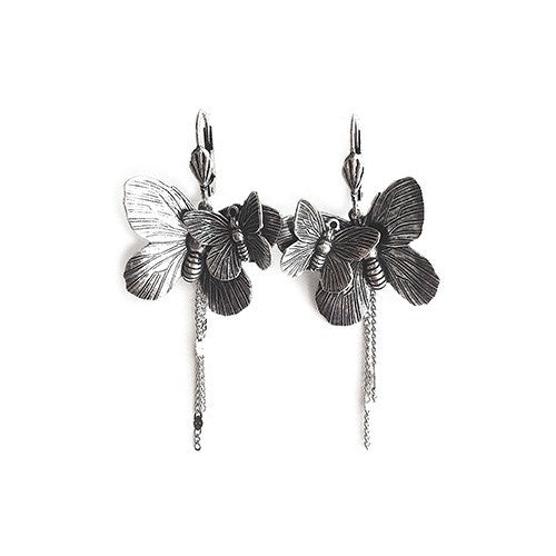 Double butterfly earrings