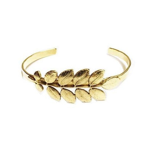 Bracelet Small Acacia Leaf Gold Wedding Band