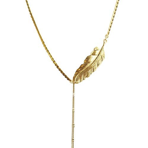 Golden Feather Necklace