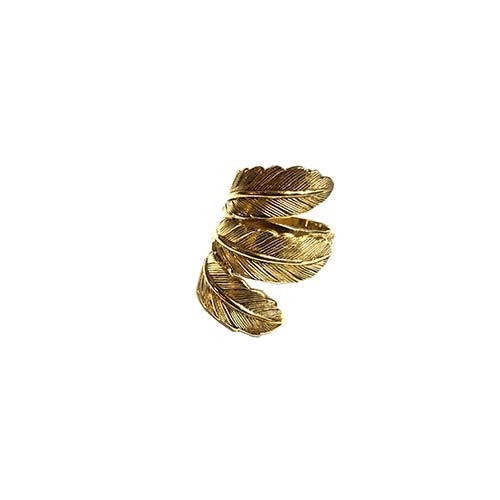 3 Feathers Gold Ring