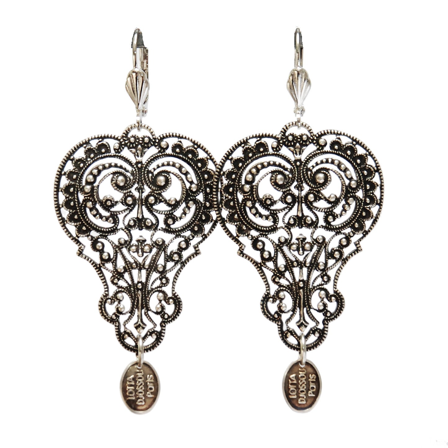 Filigree heart earrings