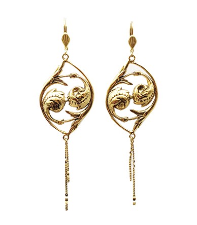 Double Arabesque Gold Earrings