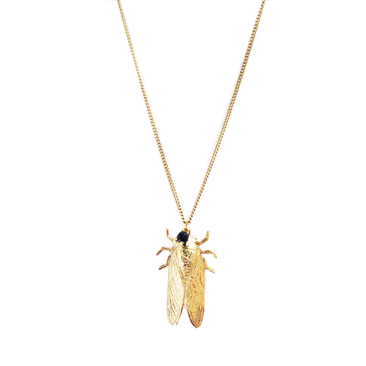 Golden Cicada long necklace