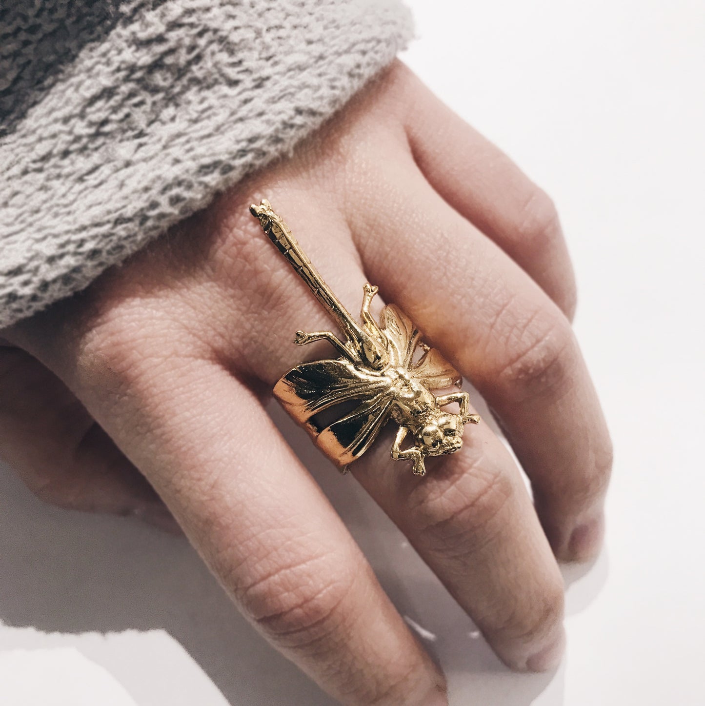 Gold Dragonfly Ring