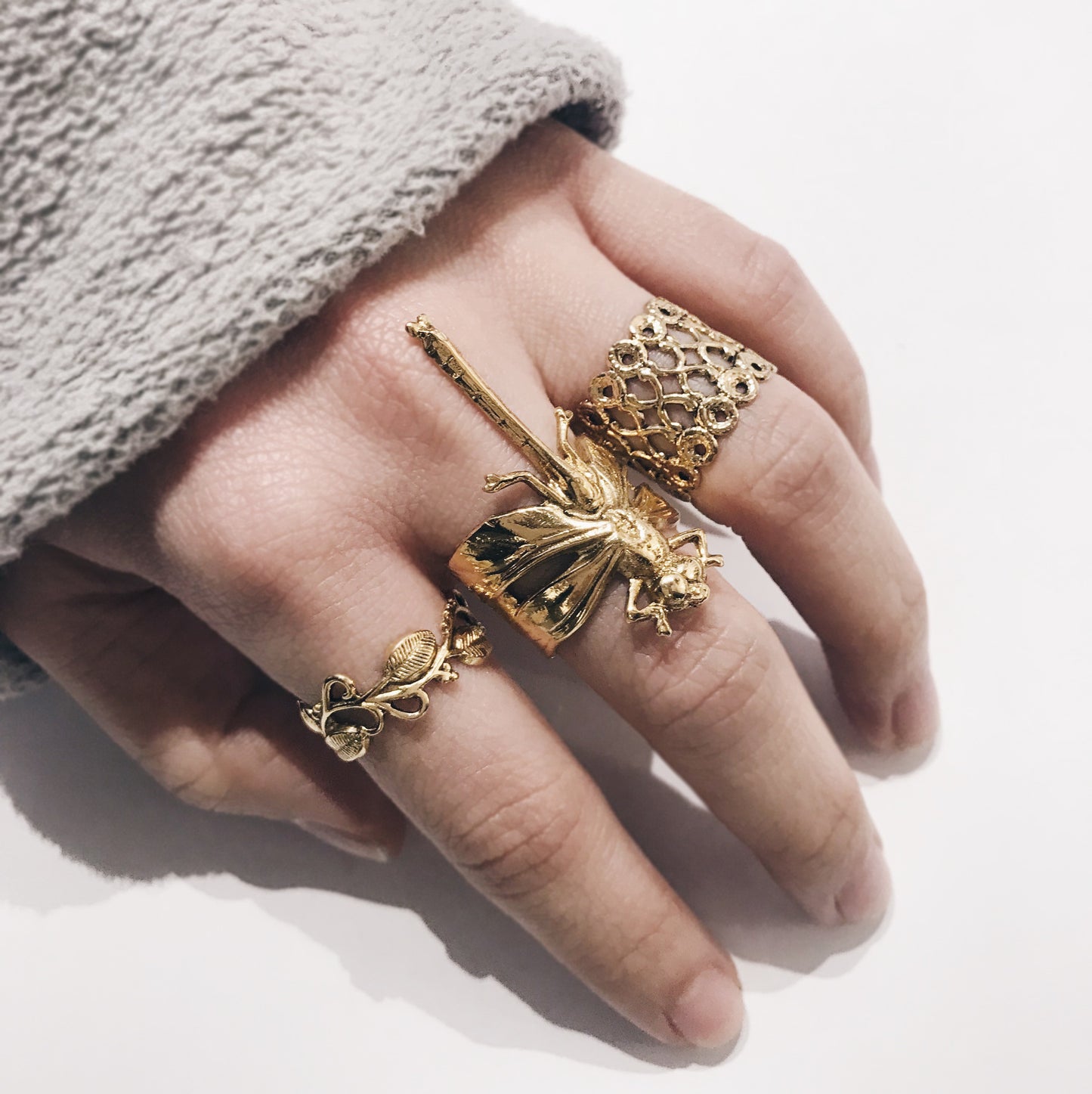 Gold Dragonfly Ring