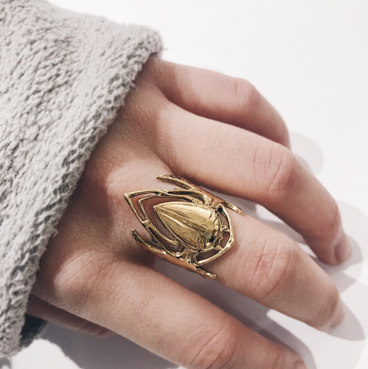 Gold beetle ring