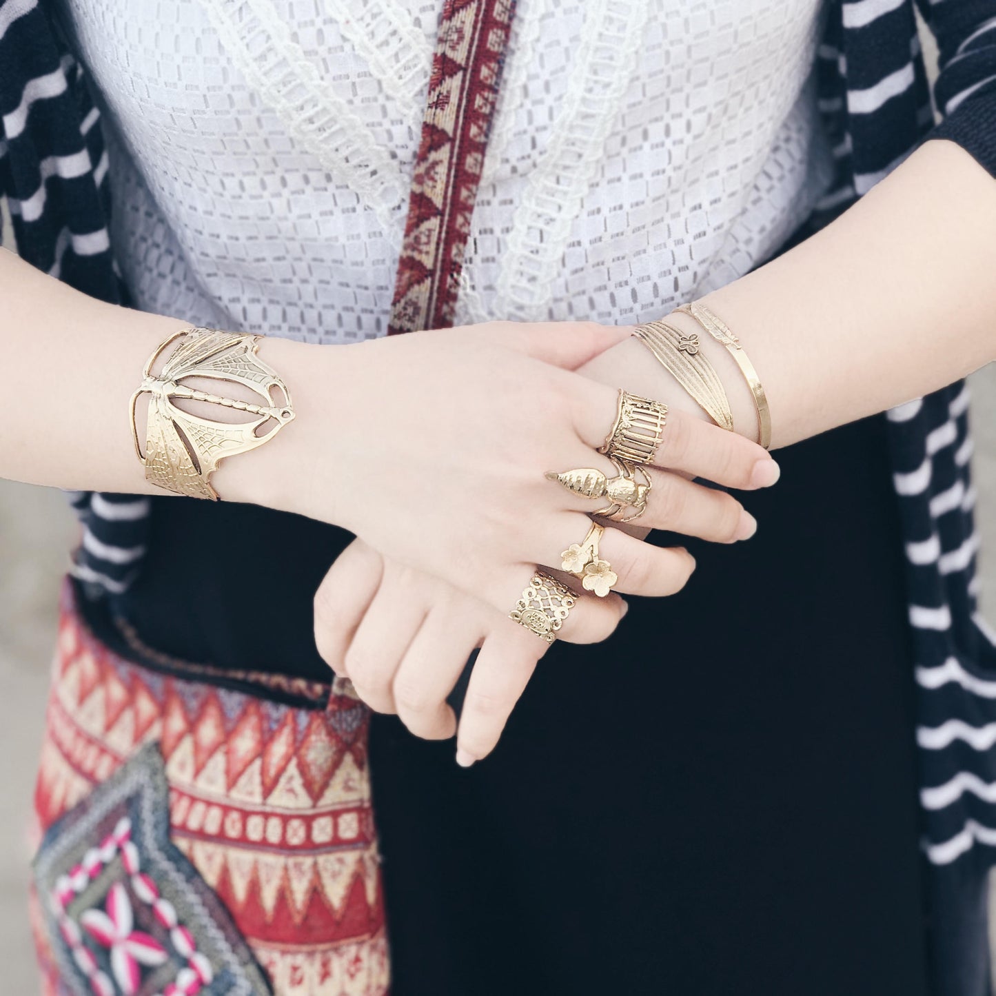 Gold Flying Dragonfly Bracelet
