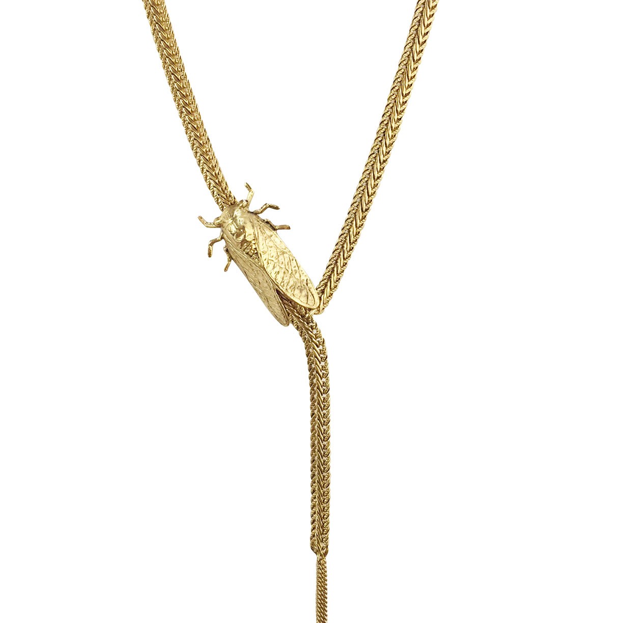 Cicada gold plastron necklace