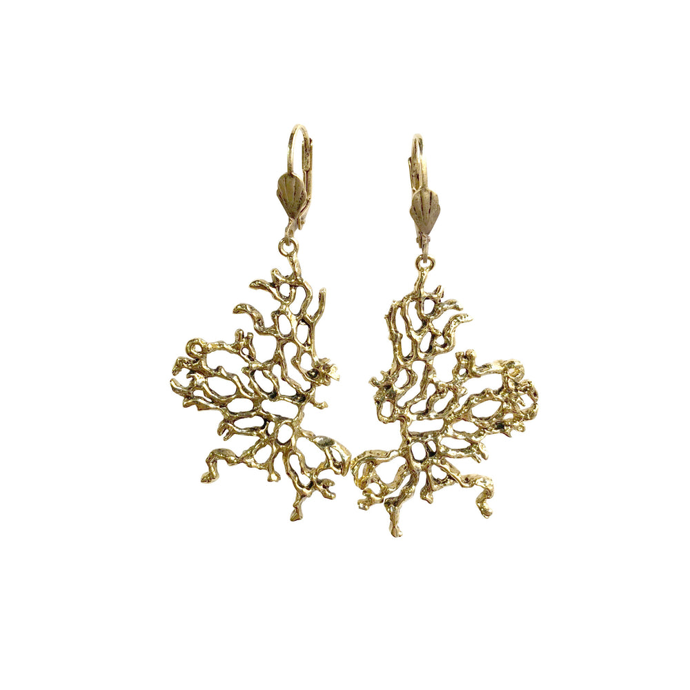 Golden Coral Earrings