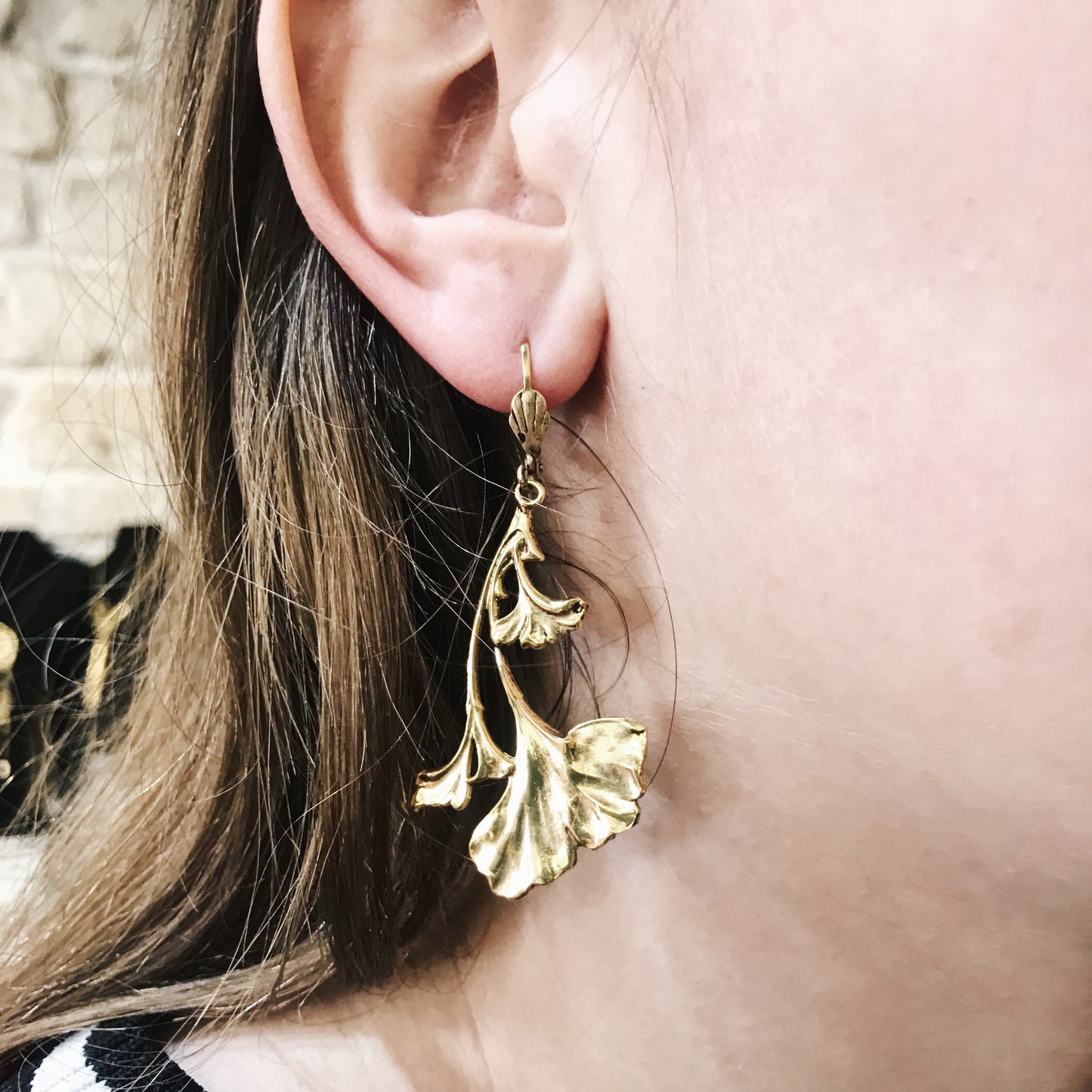 Golden Ginkgo Earrings