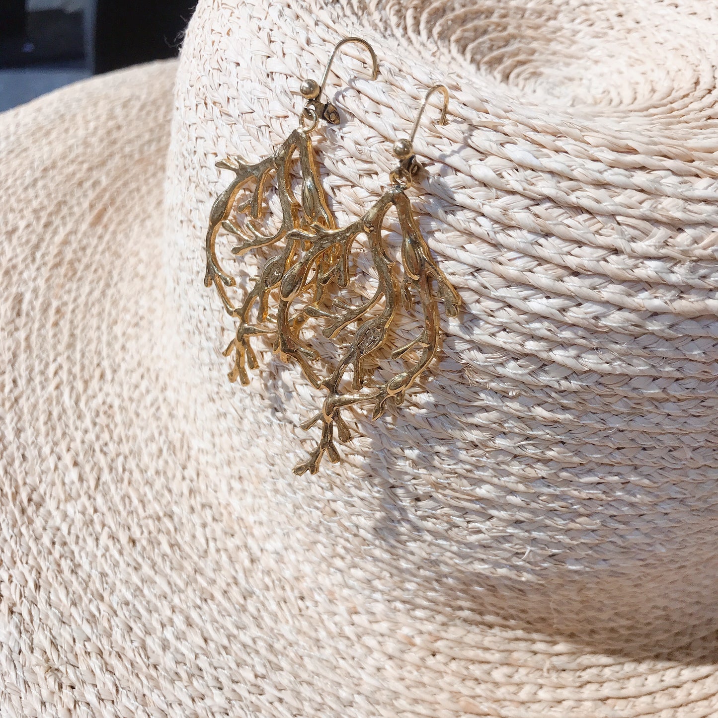 Gold-plated Algue earrings