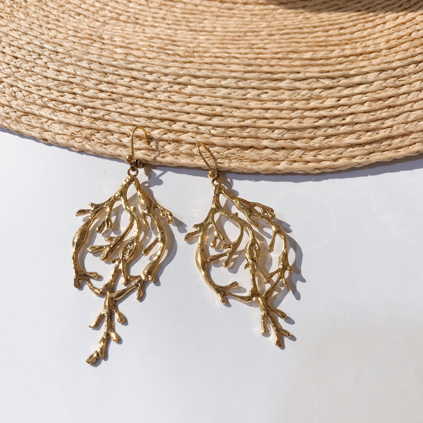 Gold-plated Algue earrings