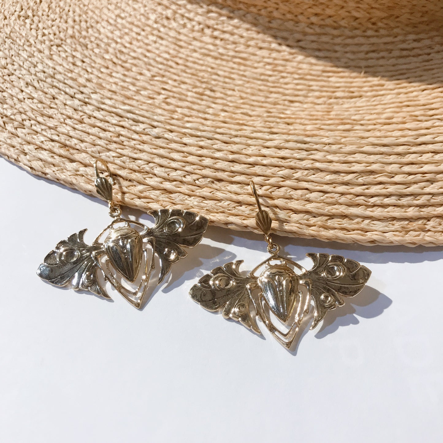 Gold beetle Earrings
