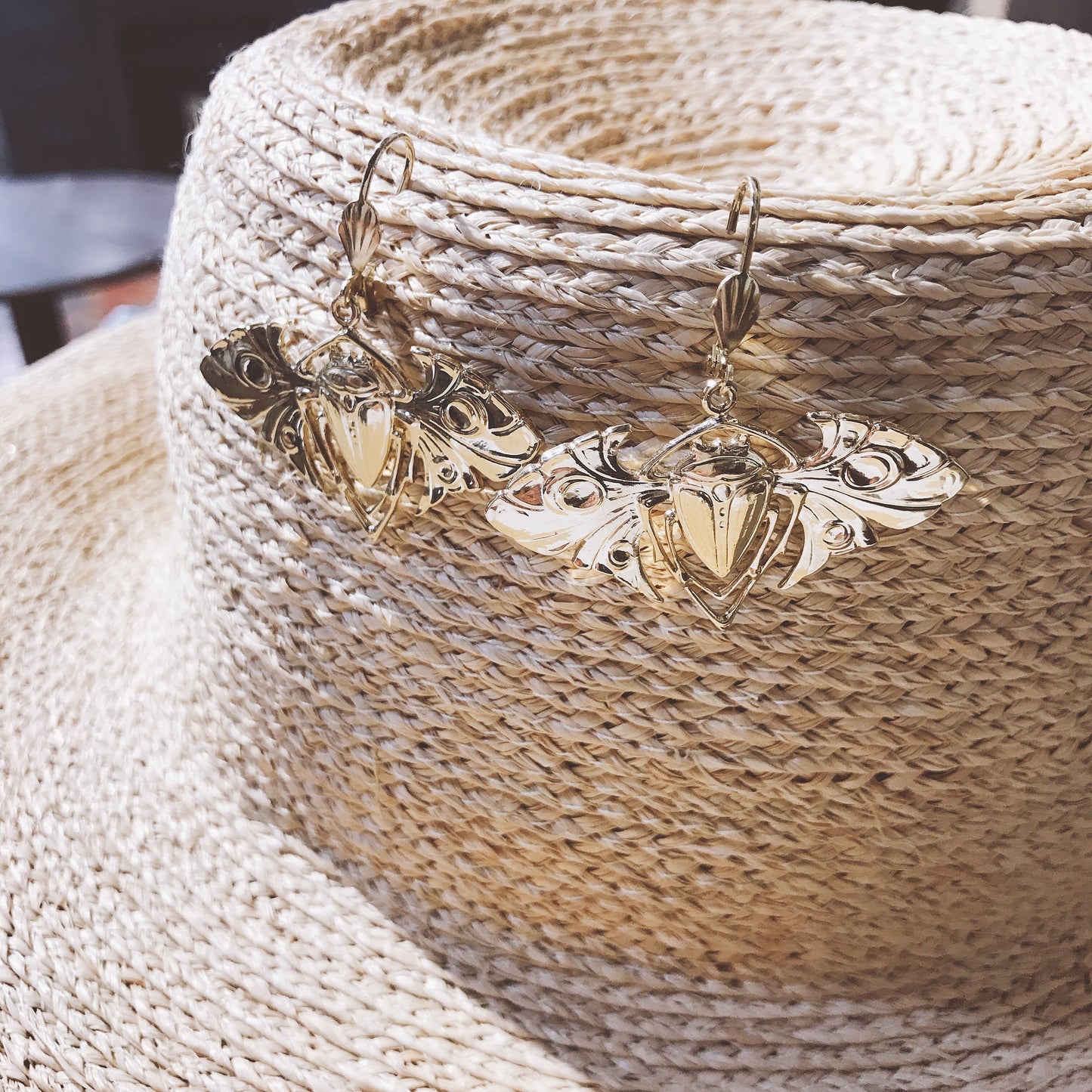 Gold beetle Earrings