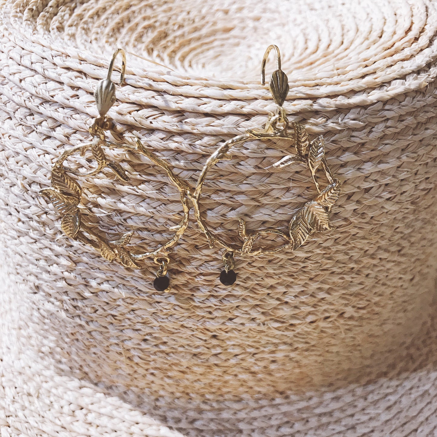 Gold Flower Creole Earrings