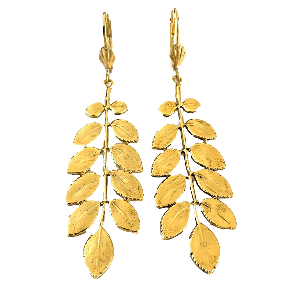 Gold-plated Acacia Leaf earrings