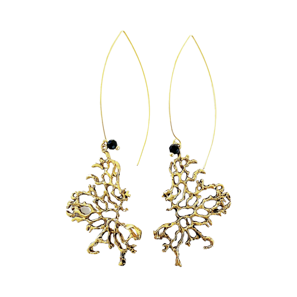 Tige Seaweed gold earrings