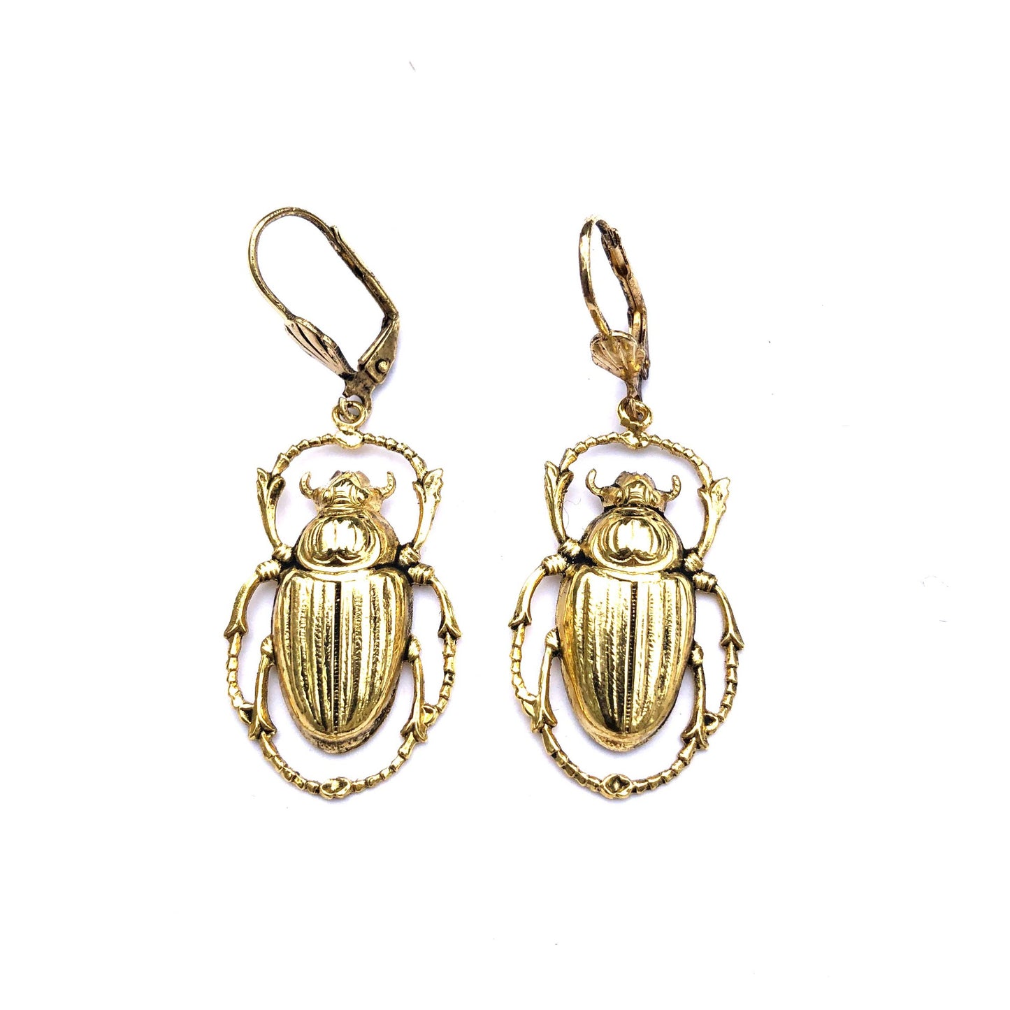 Boucles d'Oreilles Scarabée Cléo Dorées