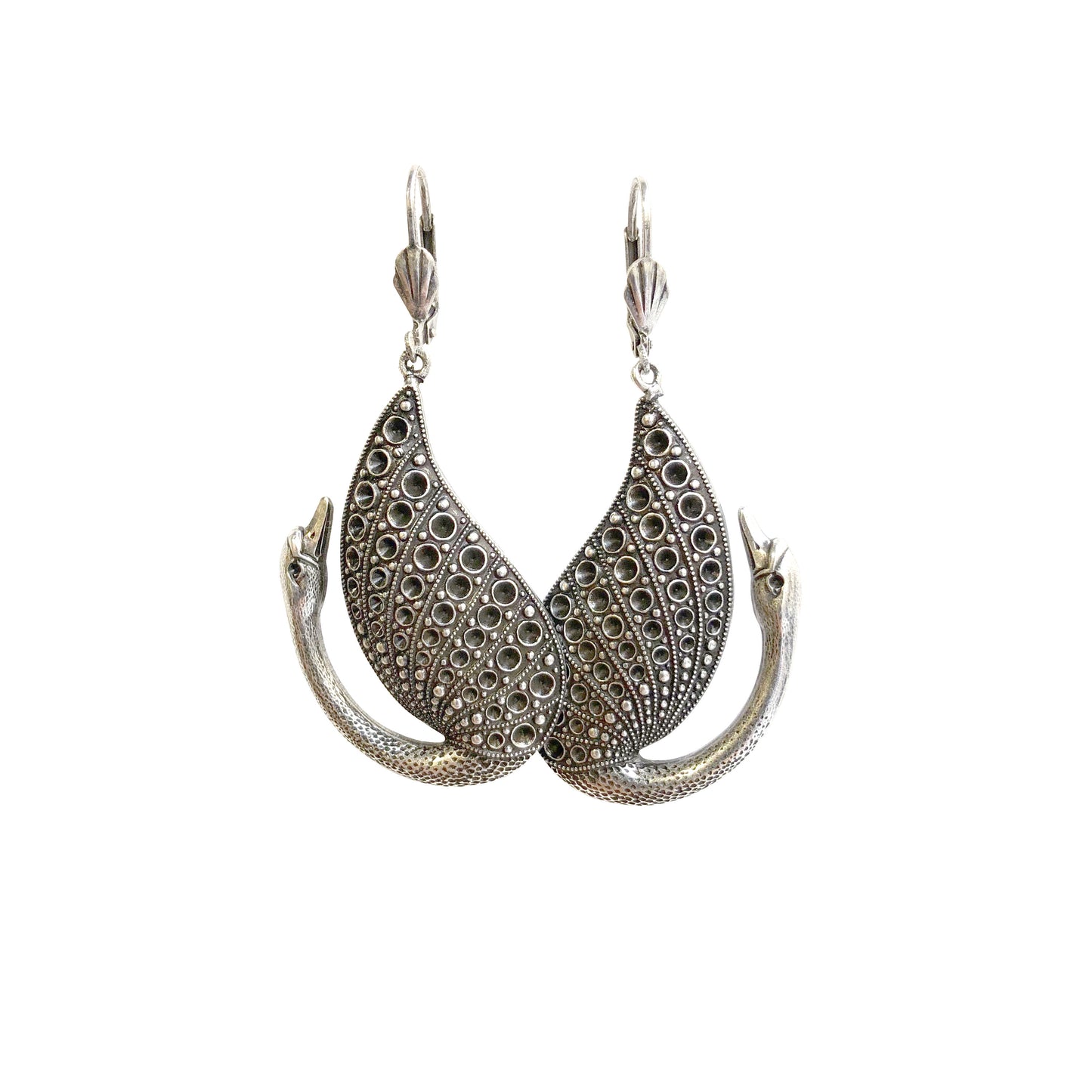 Silver Swan Earrings
