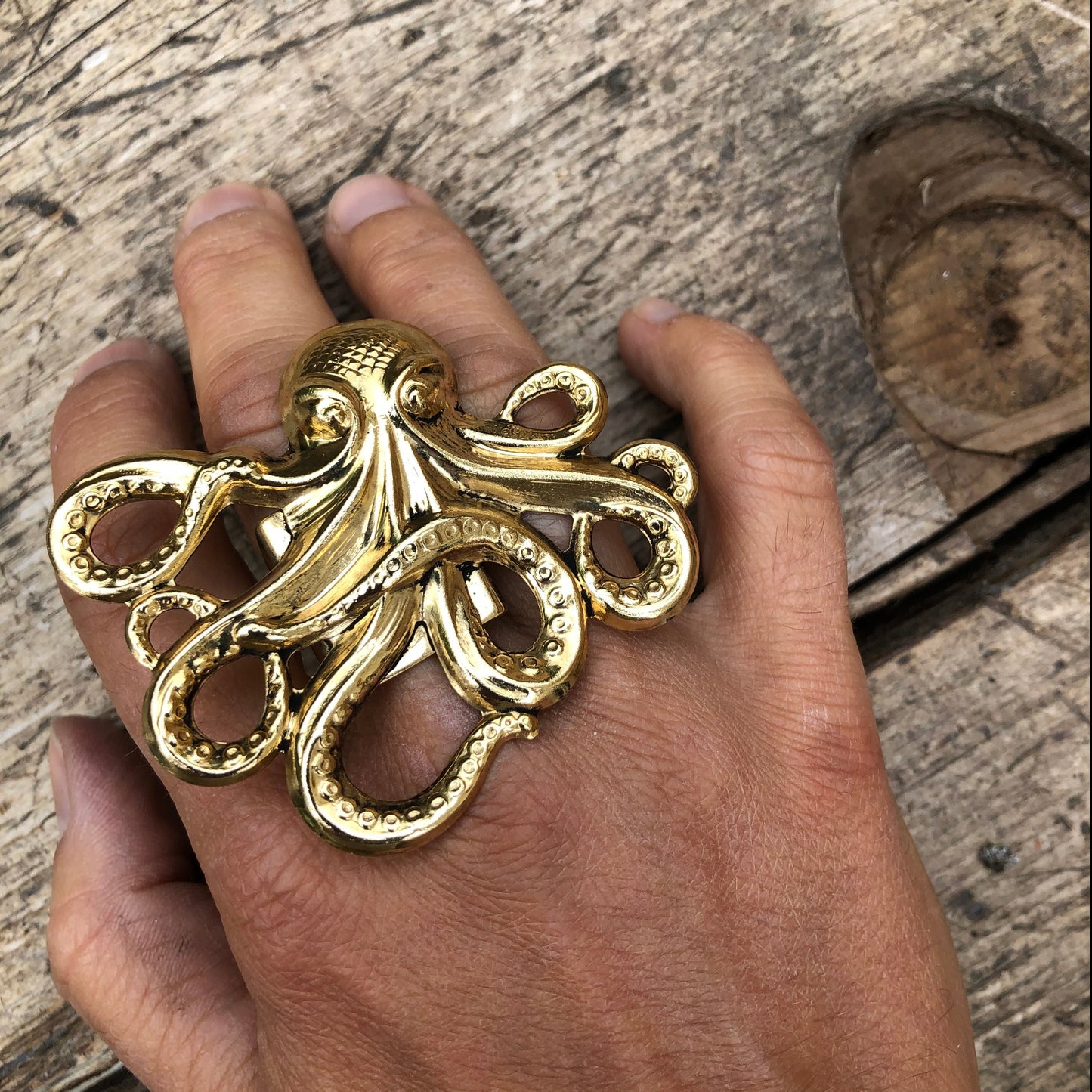 Gold Octopus Ring