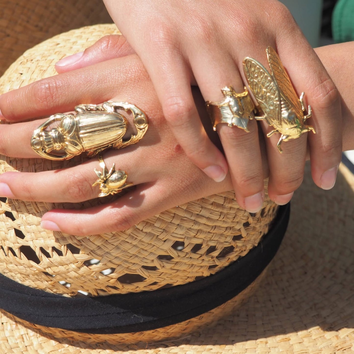 Golden Cicada Ring