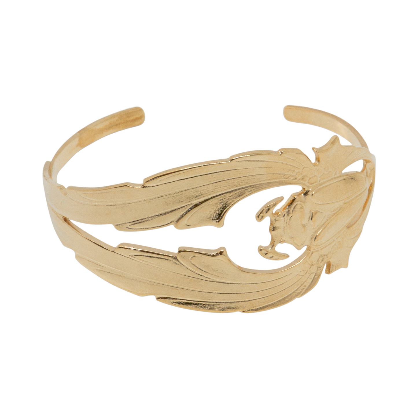 Long golden beetle bracelet