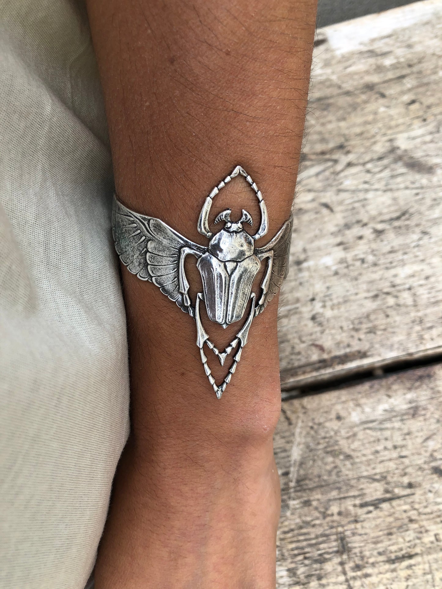 Beetle Silver Cuff