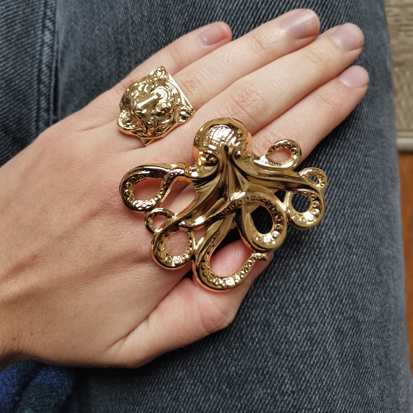 Gold Octopus Ring