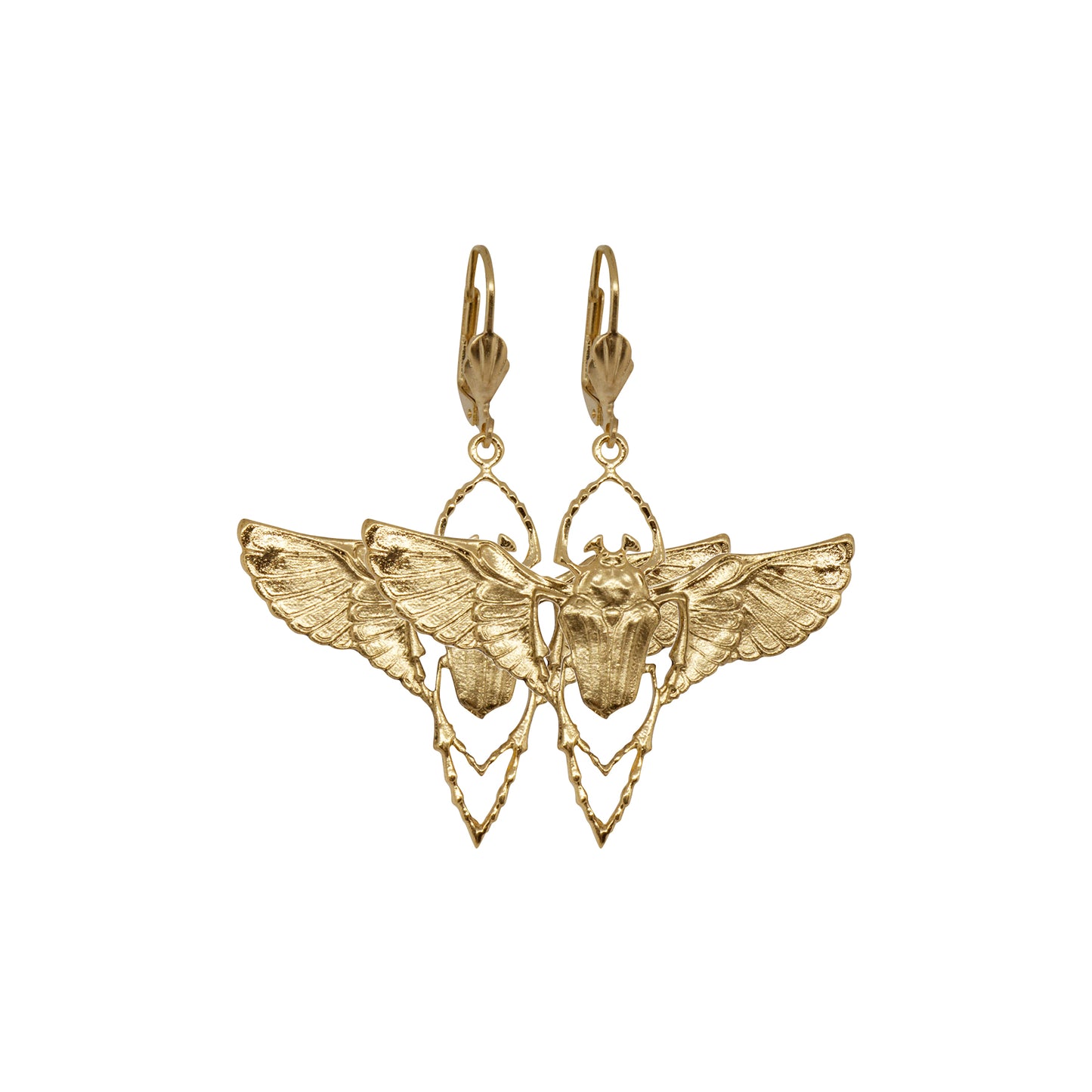 Golden Beetle Earrings