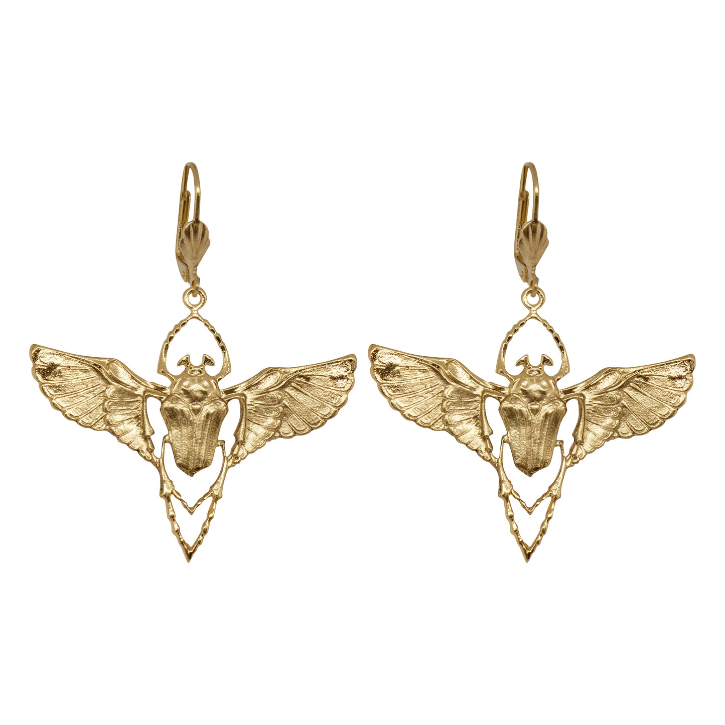Golden Beetle Earrings
