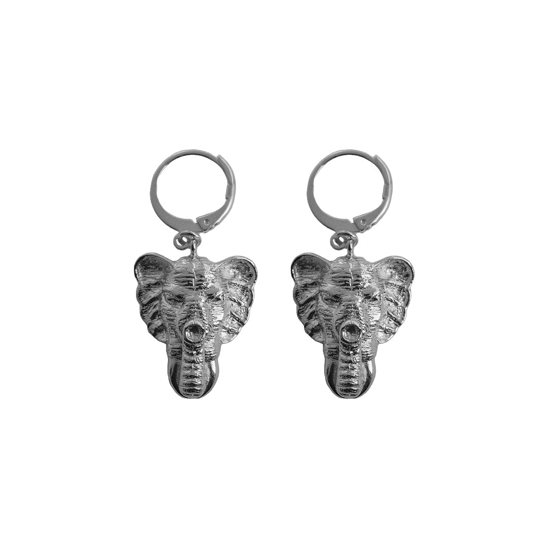 Silver Elephant Earrings