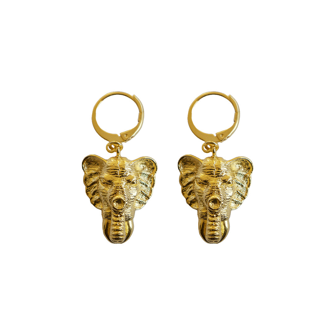 Golden Elephant Earrings