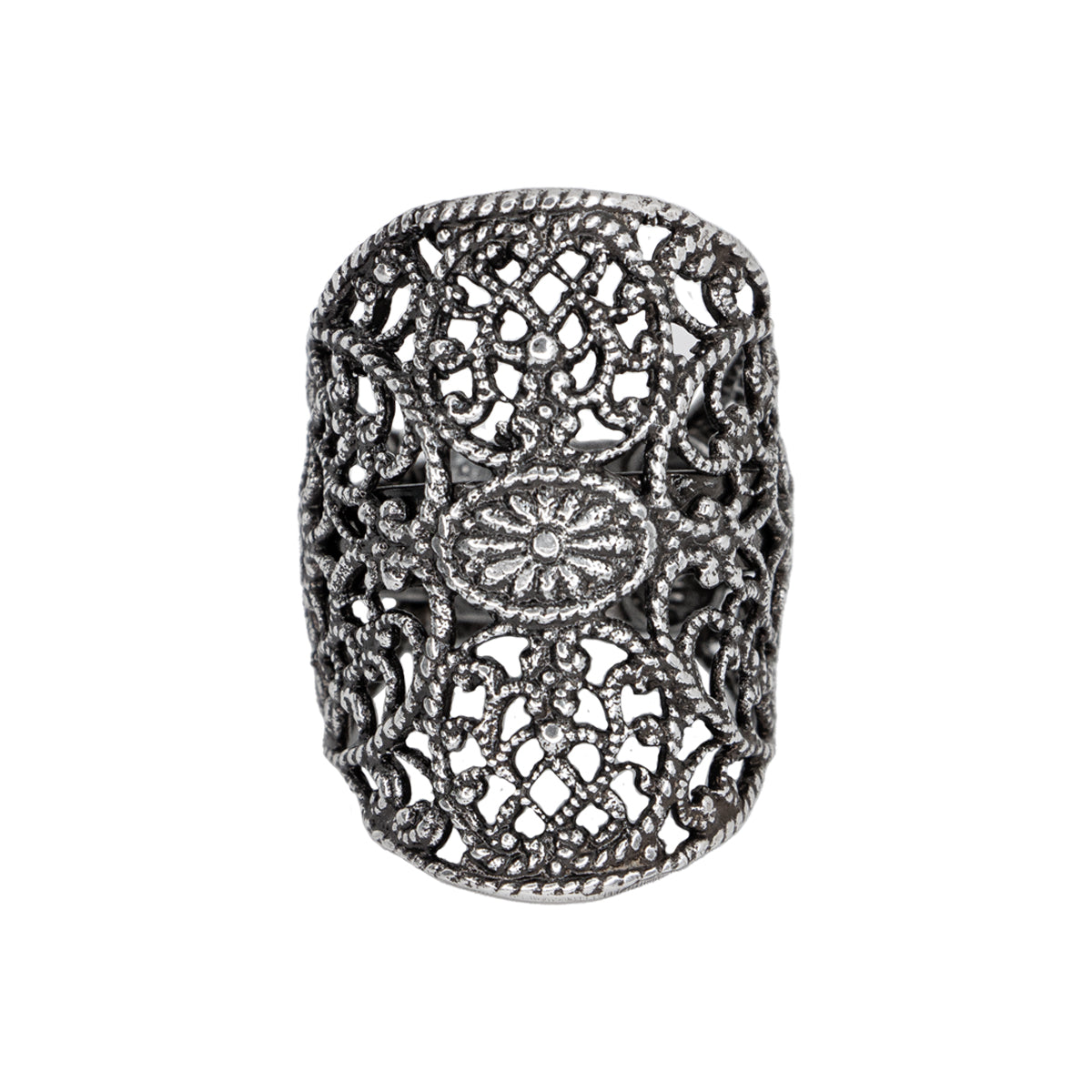 Silver lace embossed Lotta Djossou Ring