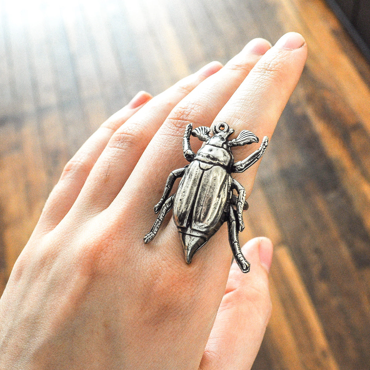 Denisa gold beetle ring