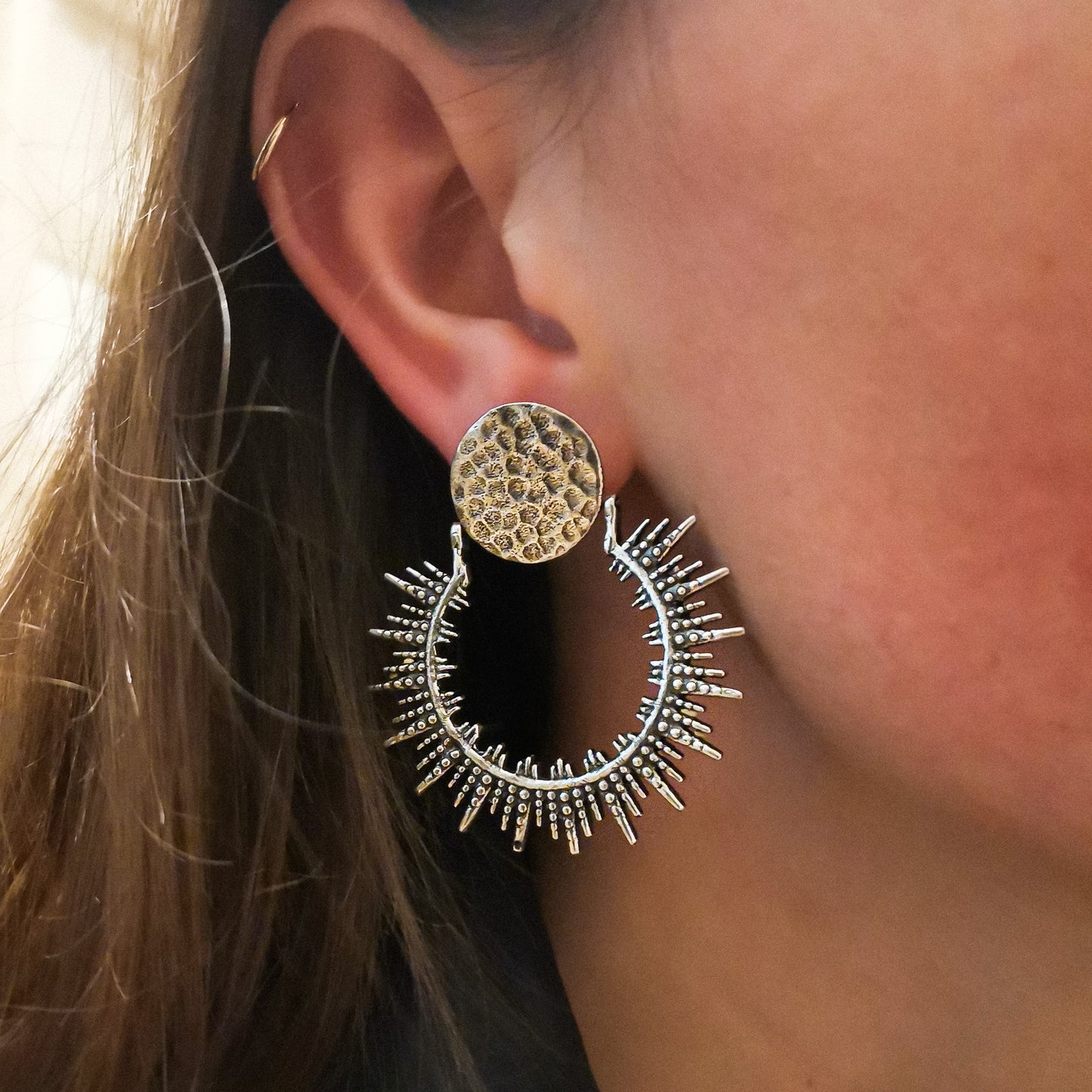 Soleil silver earrings