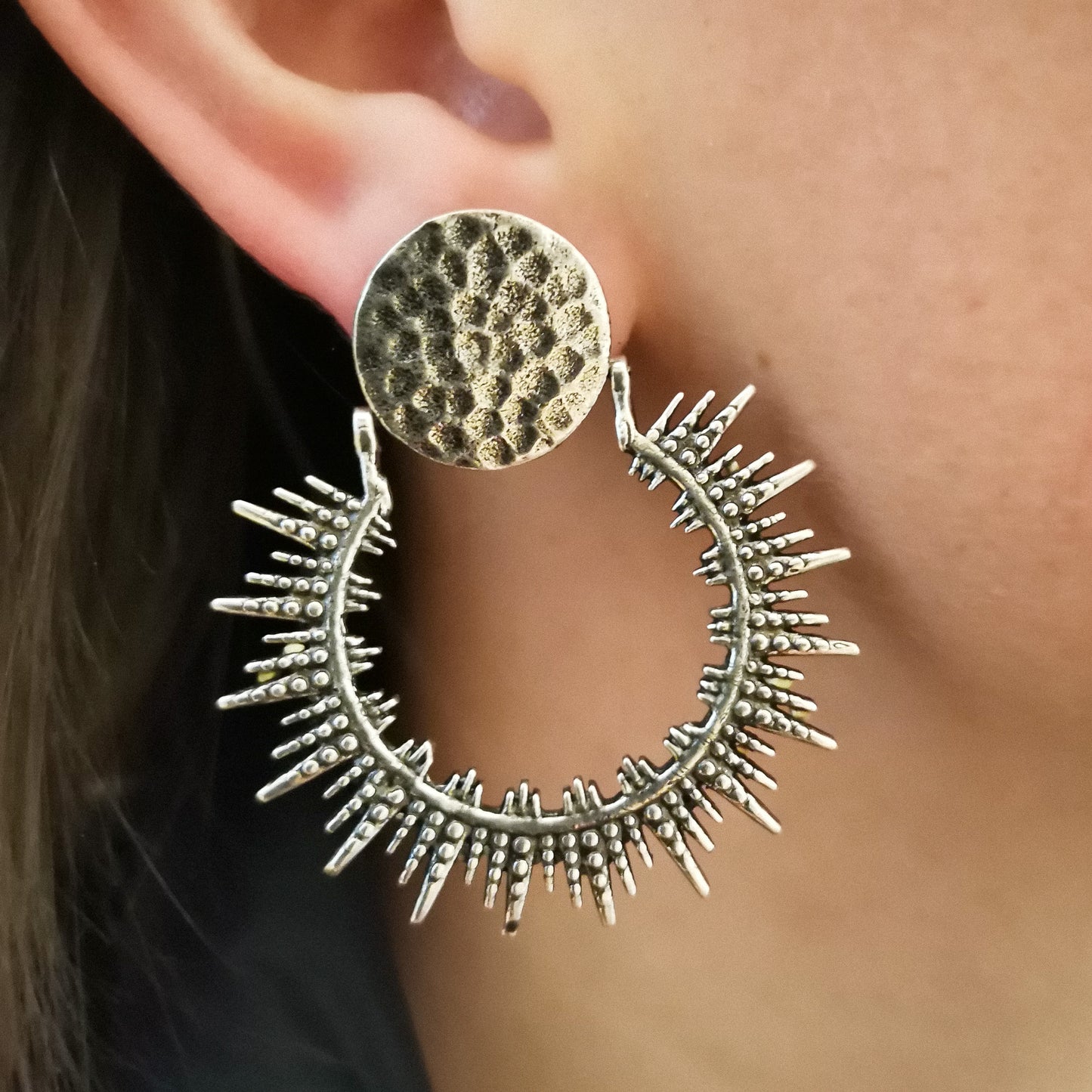 Soleil silver earrings