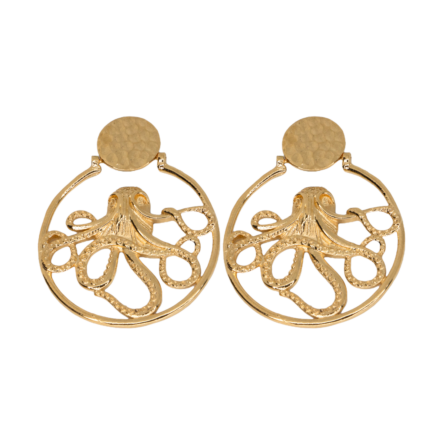 Golden Octopus Earrings