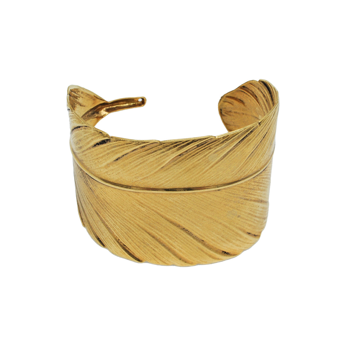 Gold feather bracelet jewelry