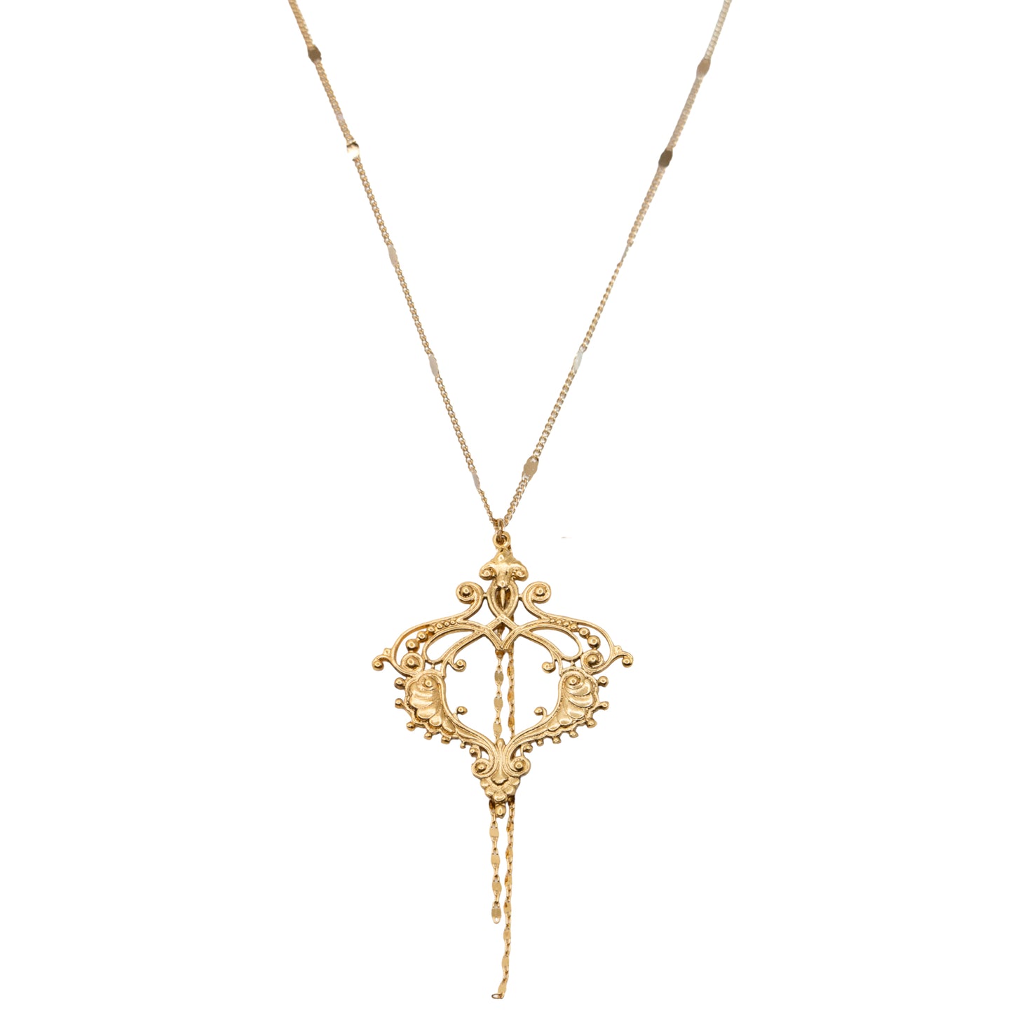 Frame Filigree Gold Necklace