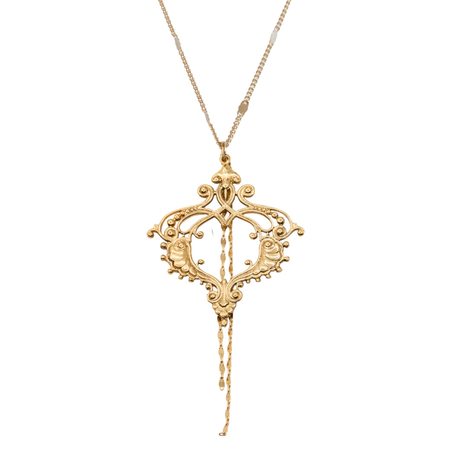 Frame Filigree Gold Necklace