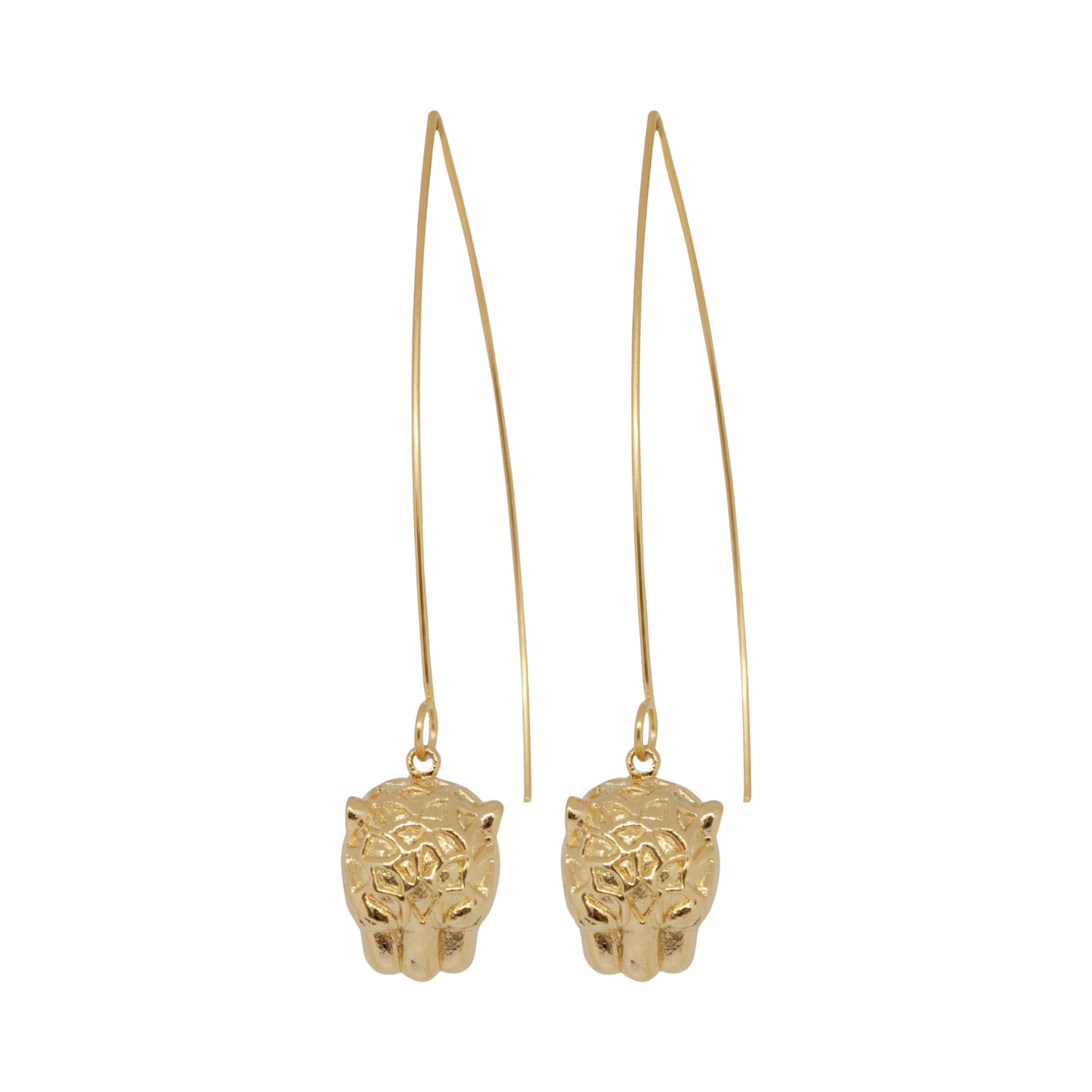 Golden Panther Stem Earrings
