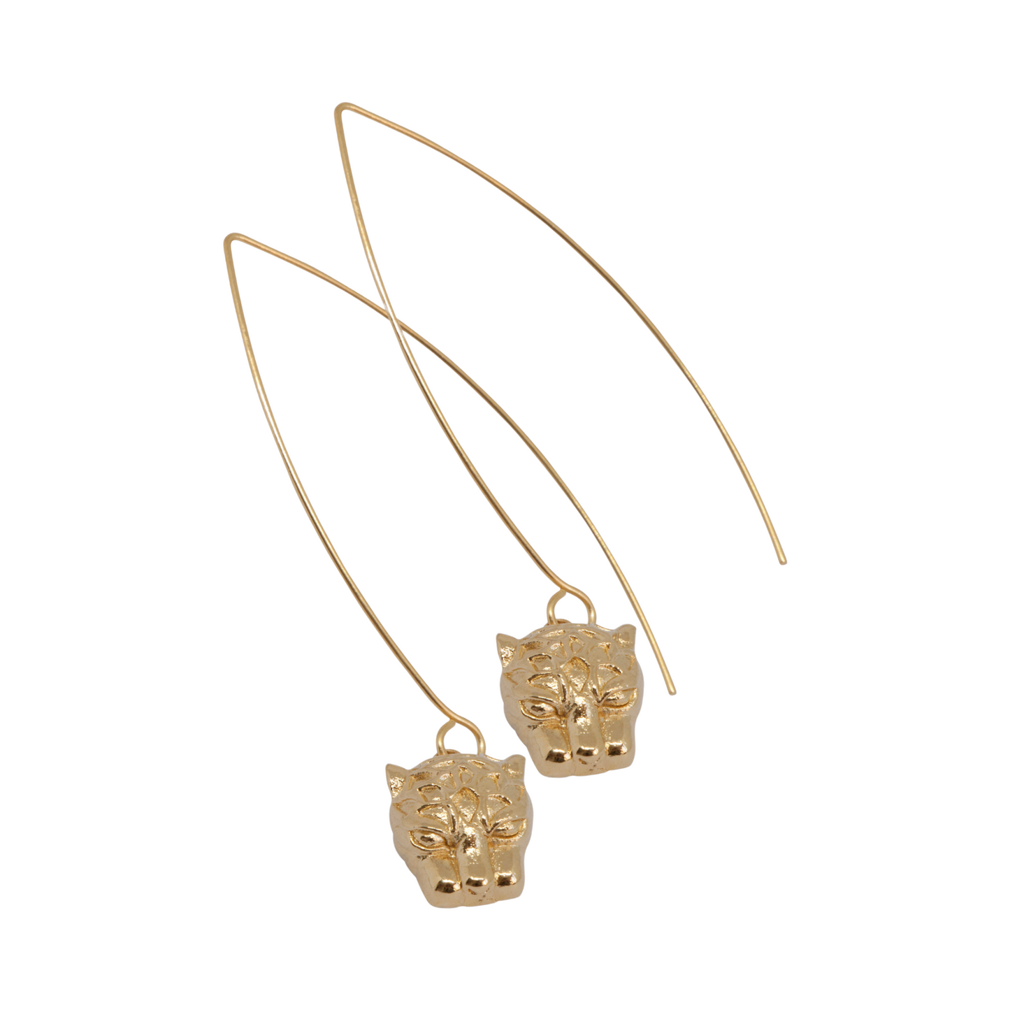 Golden Panther Stem Earrings