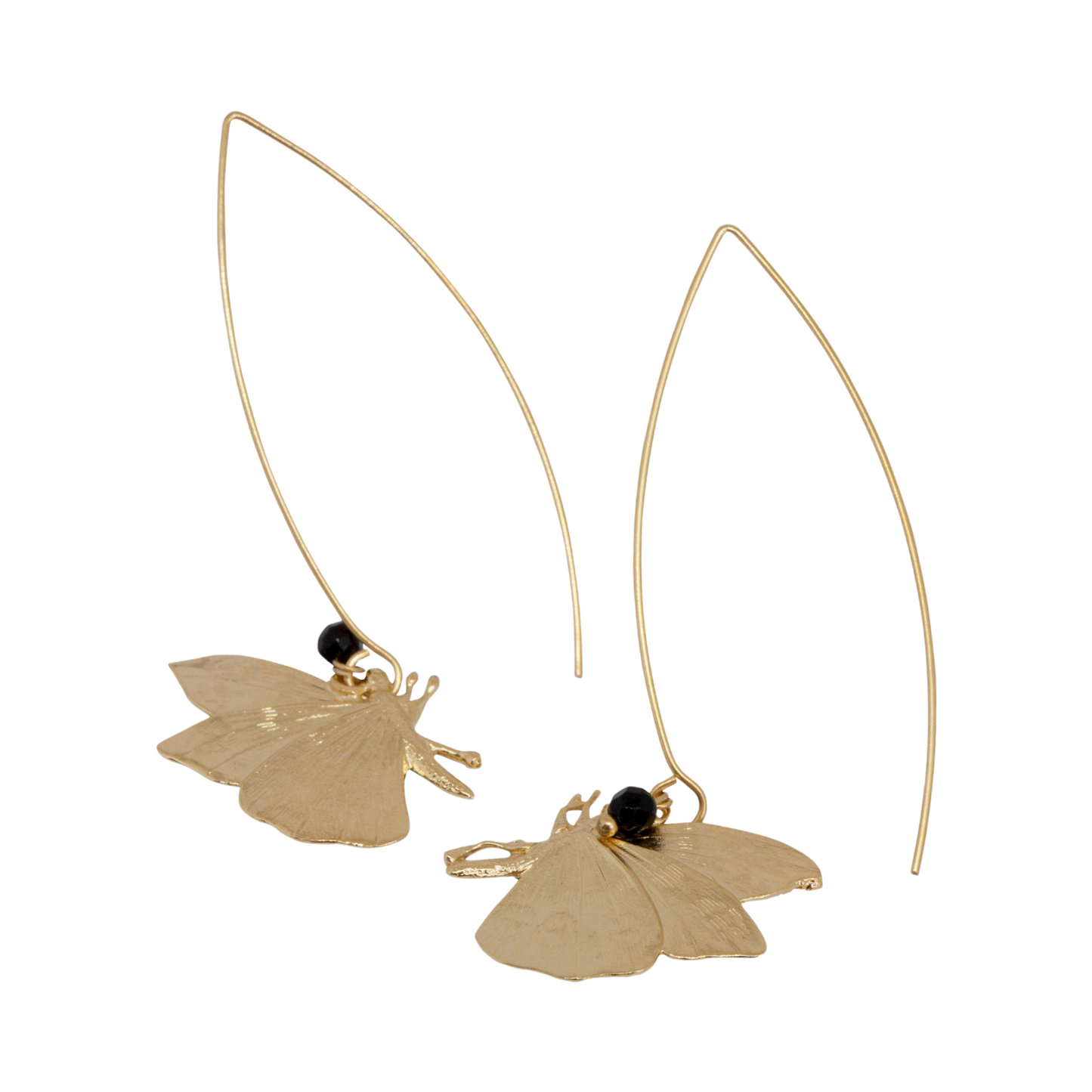 Gold-plated butterfly stem earrings