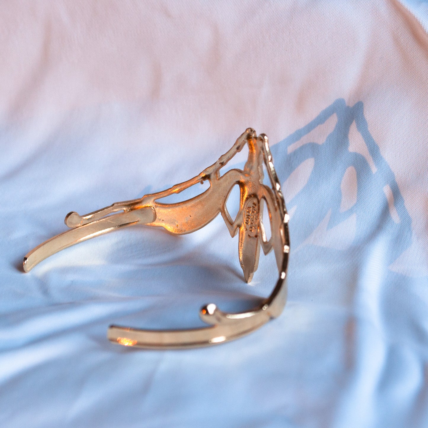 Golden winged beetle bracelet