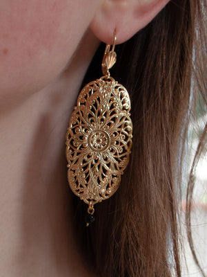 
                  
                    Mandala Filigree earrings, gold-plated
                  
                